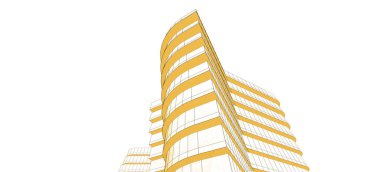 mimari çizimleri 3B illüstrasyon - illüstrasyon