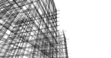 mimari çizimleri 3B illüstrasyon - illüstrasyon