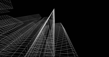 şehir mimarisi ve binalar 3D çizimi 