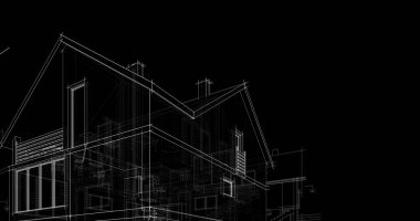 mimari çizimleri 3B illüstrasyon - illüstrasyon