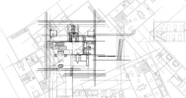 mimari çizimleri 3B illüstrasyon - illüstrasyon