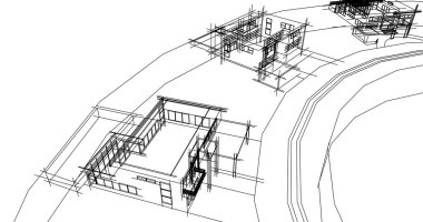 şehir mimarisi ve binalar 3D çizimi 