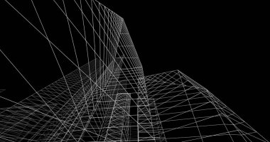 şehir mimarisi ve binalar 3D çizimi 