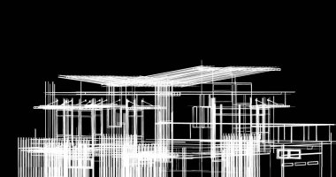 Ev kavramı kroki 3d çizim