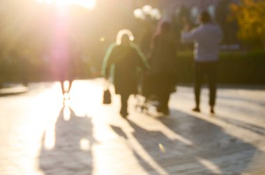 Sonbahar park, bulanık görünüm 