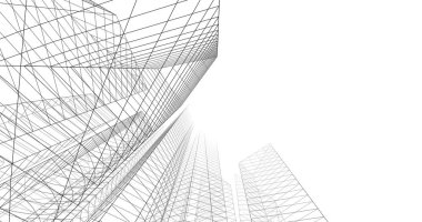 şehir mimarisi ve binalar 3D çizimi 