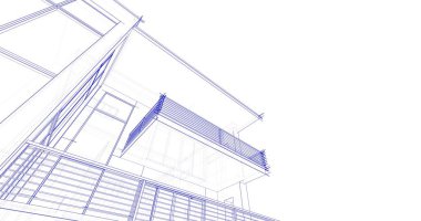 Ev kavramı kroki 3d çizim