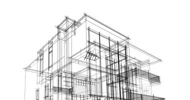 Ev kavramı kroki 3d çizim