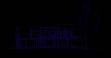 Binanın mimari 3d çizim çizim ev