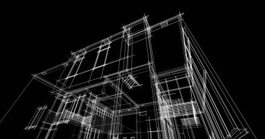 Ev kavramı kroki 3d çizim