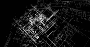 mimari çizimleri 3B illüstrasyon - illüstrasyon