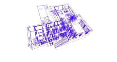 Ev kavramı kroki 3d çizim