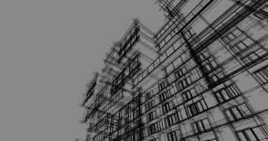 İnşaat 3d çizim Bina mimari