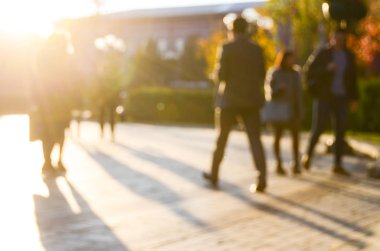 Sonbahar park, bulanık görünüm 