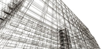 Binanın mimari 3d çizim çizim ev