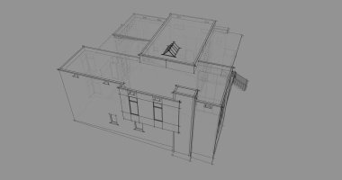 Ev kavramı kroki 3d çizim