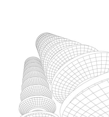 mimari çizimleri 3B illüstrasyon - illüstrasyon