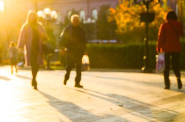 Sonbahar park, bulanık görünüm 