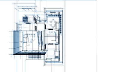 mimari çizimleri 3B illüstrasyon - illüstrasyon