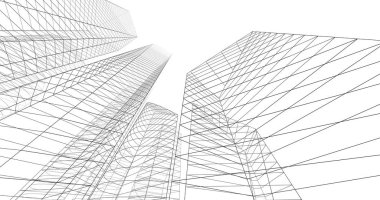 şehir mimarisi ve binalar 3D çizimi 