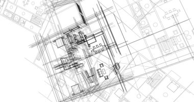 Binanın mimari 3d çizim çizim ev