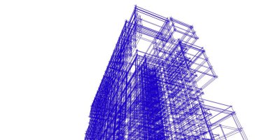 mimari çizimleri 3B illüstrasyon - illüstrasyon