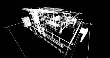 Ev kavramı kroki 3d çizim