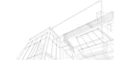 Arkaplanda mimari bina 3d illüstrasyon,