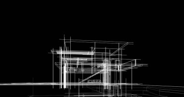 Ev kavramı kroki 3d çizim