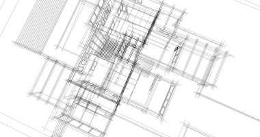 Ev kavramı kroki 3d çizim