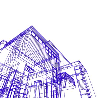 Ev kavramı kroki 3d çizim