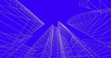 şehir mimarisi ve binalar 3D çizimi 