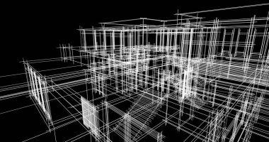 Ev kavramı kroki 3d çizim