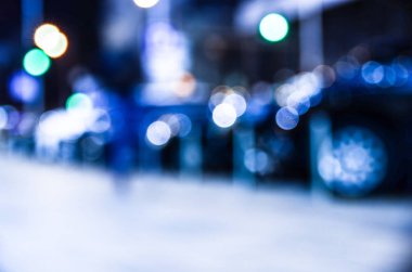 Şehir ışıklarının soyut bulanık görünümü