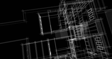 Ev kavramı kroki 3d çizim