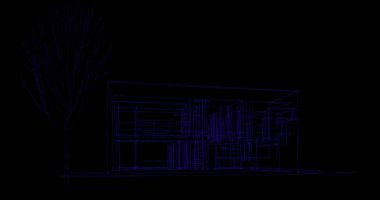 Binanın mimari 3d çizim çizim ev