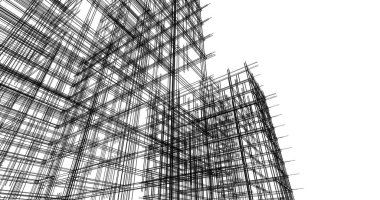 mimari çizimleri 3B illüstrasyon - illüstrasyon