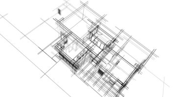 Ev kavramı kroki 3d çizim