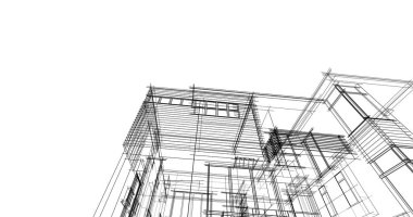 Ev kavramı kroki 3d çizim