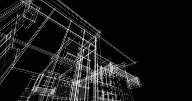 Ev kavramı kroki 3d çizim