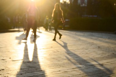 Sonbahar park, bulanık görünüm 