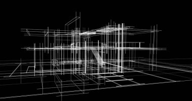 Ev kavramı kroki 3d çizim