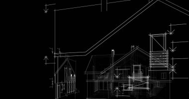 mimari çizimleri 3B illüstrasyon - illüstrasyon