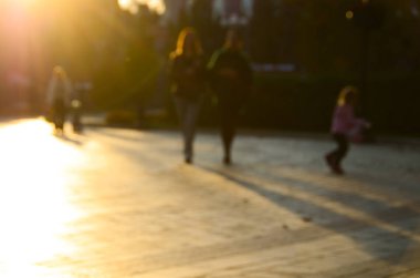 Sonbahar park, bulanık görünüm 