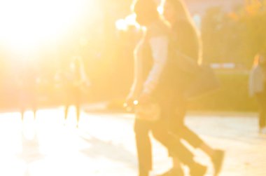 Sonbahar park, bulanık görünüm 