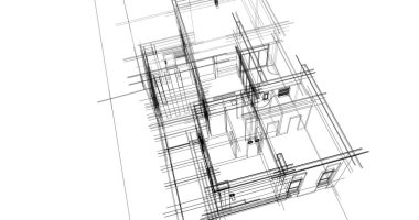 Ev kavramı kroki 3d çizim