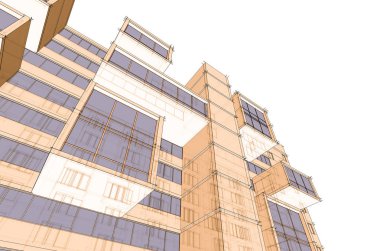 İnşaat 3d çizim Bina mimari