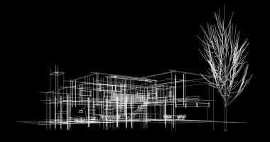Şehir Mimarlık ve yapı 3D çizimi