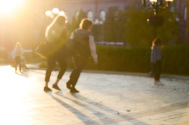 Sonbahar park, bulanık görünüm 