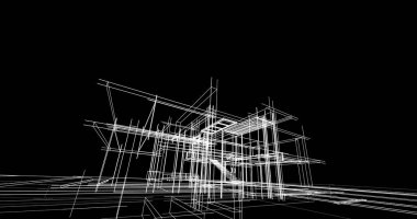 Ev kavramı kroki 3d çizim